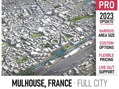 Mulhouse  Low-poly 3D model