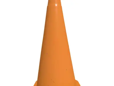 Realistic Traffic Safety Cone PBR Low-poly 3D model