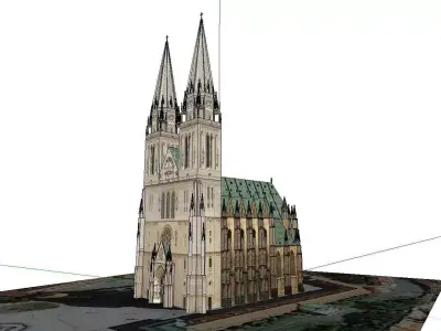 Architecture-Religion-God-Culture-Temple-011 church with spir... 3D model