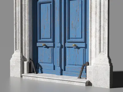 Neoclassic door Low-poly 3D model