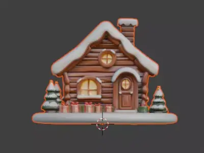Cartoon Christmas Gingerbread House 3D Model Low-poly 3D model
