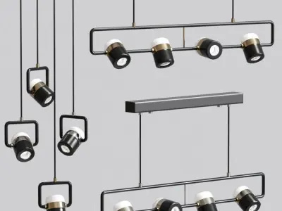 Ling linear pendant Collection 3D model