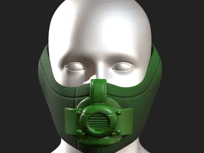 Gas mask respirator scifi futuristic 3d model  Low-poly 3D model 7