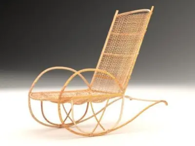 Wicker Rocking Chair 3D model