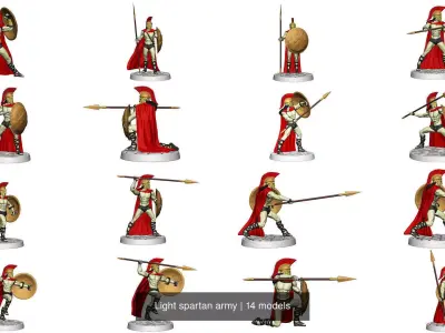 Light spartan army 3D Model Pack