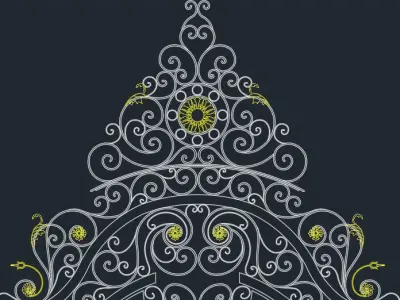 Door Gate 2 Iron Wings Art 001 3D model