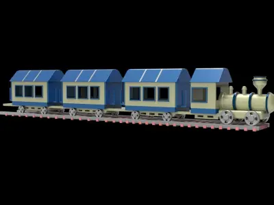 train  Low-poly 3D model
