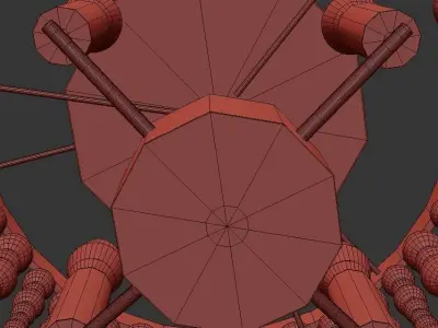 Poppy 3 beaded ceiling light fixture 3D model