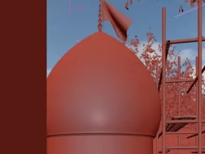 Islamic Mosque Dome 3D Model Low-poly 3D model