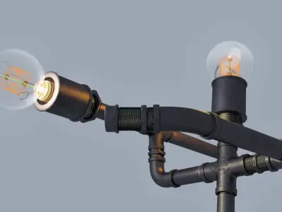 Pipe Lamp - Spear Thrower 3D model