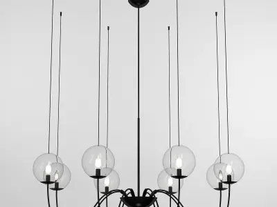 PUPPET chandelier with six glass globes 3D model