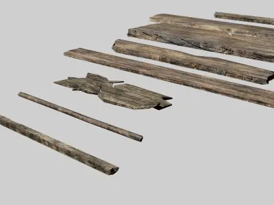 Simple Wood Planks Free low-poly 3D model