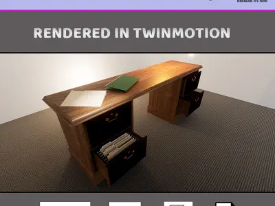 3D Credenza Asset Demo 3D model