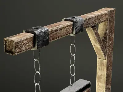 Old Wooden Sign Low-poly 3D model