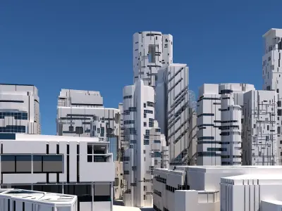 Sci-Fi Buildings Collection 3D Model Pack