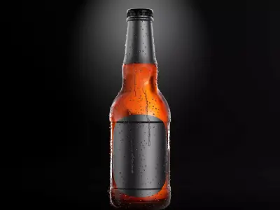 7 Beer Bottles 3D model