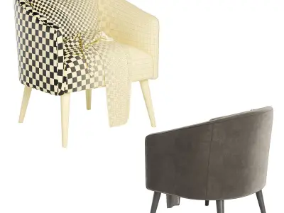 curved nest armchair 3D model