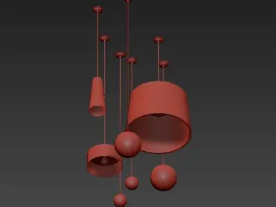 Cloth modern pendant lights 3D model