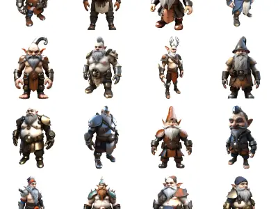 Dwarven Vanguard - Full-Body Single-Piece Figurine 3D print model
