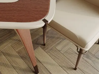 Melting Light table with chairs 3D model