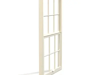 Hurricane Proof Pvc Single Glazed Vertical  Glass Window PBR 3D model