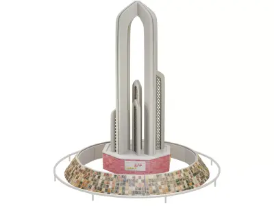 TM Chowk Roundabout - Medium Poly Game-Ready 3D Model Low-poly 3D model