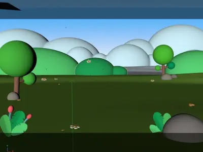 cartoon forest scene 3D model
