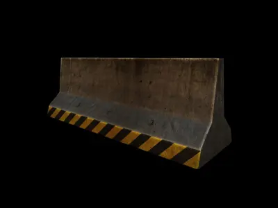Concrete barriers Low-poly 3D model