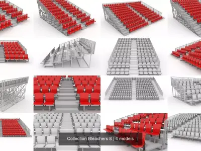 Collection Bleachers 8 3D Model Pack