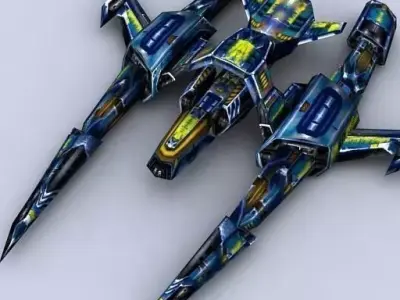 3DRT - Sci-Fi Fighters Fleet - Fighter 7  Low-poly 3D model