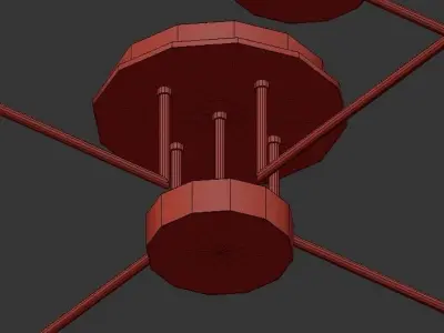 AX631 ceiling light fixture with four lights 3D model
