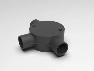 20mm-3-way-Junction-Box plastic pipe fitting 3D print model