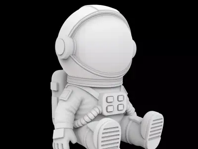 Cartoon Astronaut Sitting 3D Print Model 3D print model