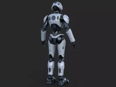 Humanoid Robot Low-poly 3D model