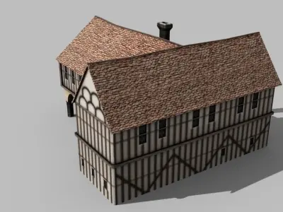 Town Hall Low-poly 3D model