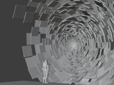sci fi scene Low-poly 3D model