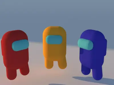 among us characters low poly 3D model