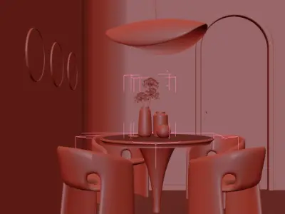 dinner table 3d model 3D model
