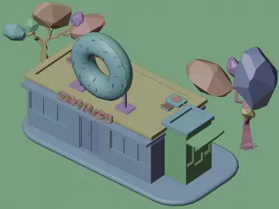 Donut Shop Low-poly 3D model