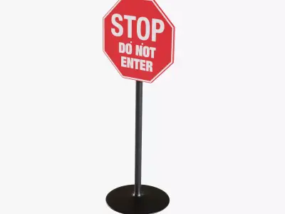 Street Sign 3 Low-poly 3D model