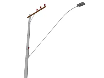 Concrete Lamp Post - Light Pole - Light Post - Street Light 45 3D model