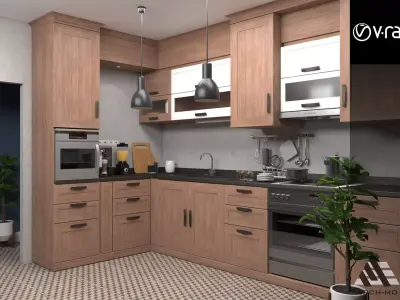 Modern Kitchen 3D model Free 3D model