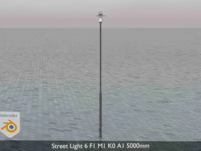 Street Light 6 F1 M1 K0 A1 5000mm Low-poly 3D model