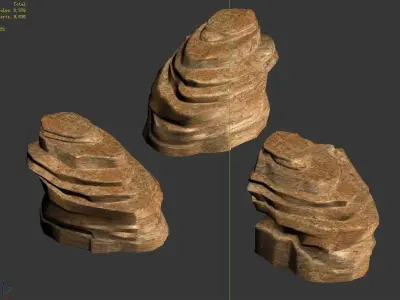 Desert - Mountain - Wind Stone 02 3D model