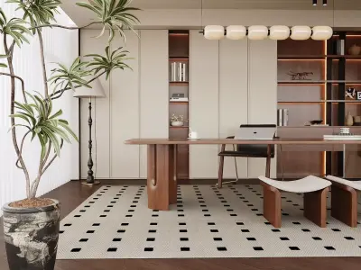 Modern Oriental Home Office 3D model