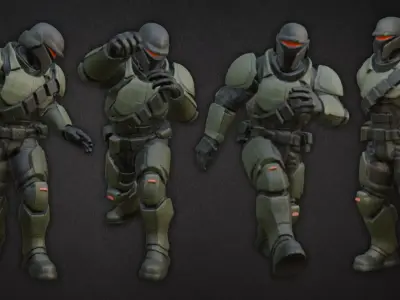 Space Marine Commando Model Low-poly 3D model