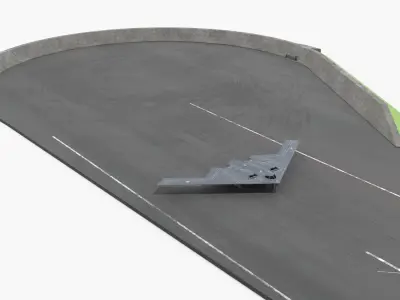  B 2 Spirit Jet Bomber Takeoff Animated Rigged 