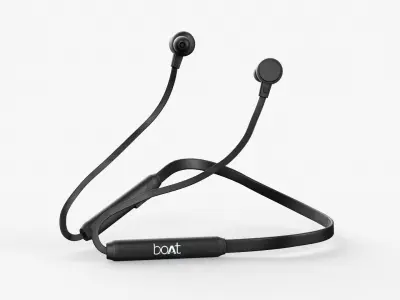 Boat103 bluetooth headphone in black Low-poly 3D model