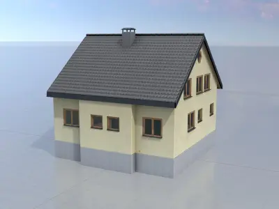 Modern single-family house version 2 L Low-poly 3D model