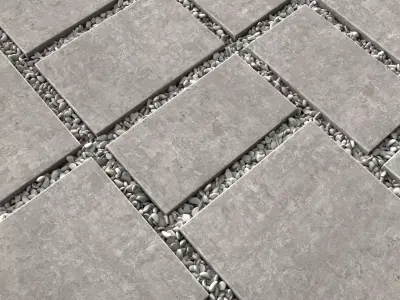 Paving tile pebble n15 3D model